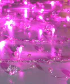 Christmas Concepts® Beaded Light Garland With Pink Beads And 20 Pink LED Lights - 2 Metre Length - Wedding - Christmas