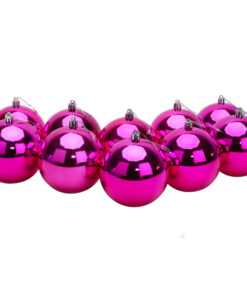 10 Extra Large 100mm Baubles - Christmas Tree Baubles (Hot Pink)
