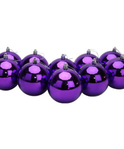 10 Extra Large 100mm Baubles - Christmas Tree Baubles (Purple)
