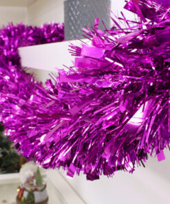 Alternative view of Christmas Concepts® 3m / 9.8ft Chunky/Fine Christmas Tinsel - Christmas Decoration - High Quality Tinsel (Purple)