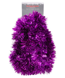 Christmas Concepts® 3m / 9.8ft Chunky/Fine Christmas Tinsel - Christmas Decoration - High Quality Tinsel (Purple)