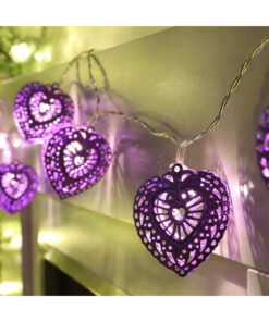 Christmas Concepts® 10 Warm White LED Metal Filigree Purple Heart Shaped Lights - Christmas Lights - Everyday Lights …