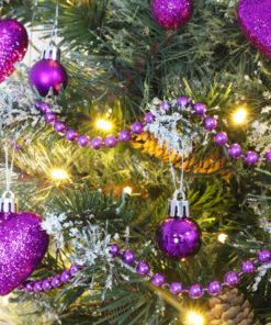 Alternative view of Christmas Concepts® Pack of 25-25mm Mini Christmas Tree Baubles - Shiny, Matte & Glitter Decorated Baubles (Purple)
