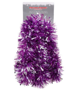 Christmas Concepts® 3m / 9.8ft Chunky/Fine Christmas Tinsel - Christmas Decoration - High Quality Tinsel (Purple & Silver)