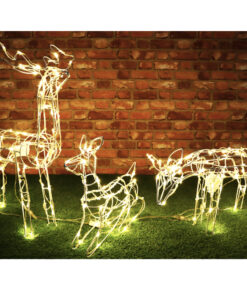 Christmas Concepts® Set Of 3 Animated Light Up Reindeer Family With Warm White LED Lights- Christmas Lights