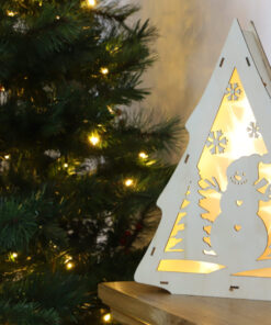 Alternative view of Christmas Concepts® 33cm (13") Light Up LED Cutout Wooden Box Decoration - Novelty Christmas Decorations (Tree)