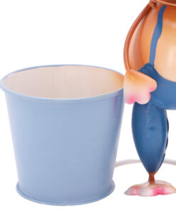 Alternative view of Christmas Concepts® 25cm (10'') Standing Metal Animal With Pot - Indoor/Outdoor Garden Decorations (Blue Rabbit)