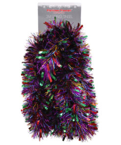Christmas Concepts® 3m / 9.8ft Chunky/Fine Christmas Tinsel - Christmas Decoration - High Quality Tinsel (Rainbow)