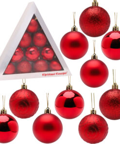Christmas Concepts® Pack of 10 Red Decorated Christmas Baubles - 60mm Size (BA060RD)