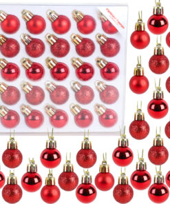 Christmas Concepts® Pack of 25-25mm Mini Christmas Tree Baubles - Shiny, Matte & Glitter Decorated Baubles (Red)
