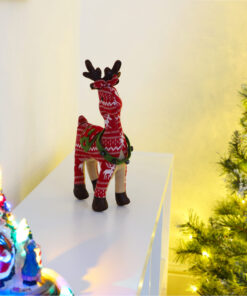 Alternative view of Christmas Concepts® 10" (25cm) Traditional Nordic Style Standing Reindeer Plush Decoration - Christmas Decorations