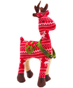 Christmas Concepts® 10" (25cm) Traditional Nordic Style Standing Reindeer Plush Decoration - Christmas Decorations
