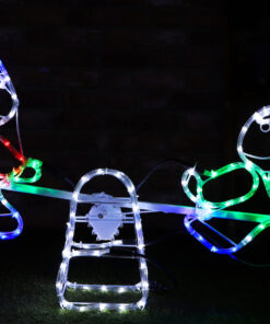 Alternative view of Christmas Concepts® Rope Light Snowman and Elf animated Seesaw - Christmas Decorations - 80cm x 12cm x 63cm