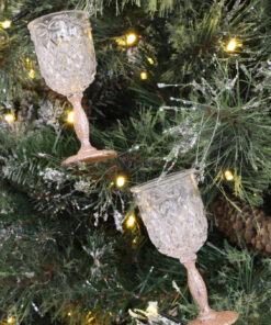 Alternative view of Christmas Concepts® 10cm Glitter Wine Glass Decorations Christmas Decorations (Rose Gold, Pack of 2)