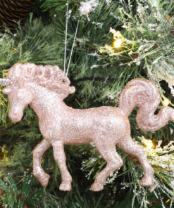 Alternative view of Christmas Concepts® 16cm Glitter Covered Unicorn Decoration Christmas Decorations (Rose Gold, Pack of 1)