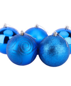 Christmas Concepts® Pack of 5 - Extra Large 100mm Christmas Tree Baubles - Shiny, Matte & Glitter Decorated Baubles (Royal Blue)