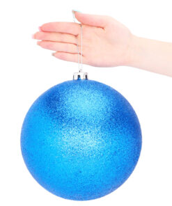 Alternative view of Pack Of 2-200mm Baubles - Shiny & Glitter Design - Giant Christmas Baubles (Royal Blue)