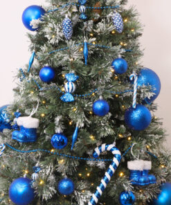 Alternative view of Christmas Concepts® Pack of 10 - 60mm Christmas Tree Baubles - Shiny, Matte & Glitter Decorated Baubles (Royal Blue)