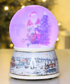 Alternative view of Christmas Concepts® 14cm Musical Christmas Resin Decoration With Santa & Dog Water Globe + Colour Changing LED Lights