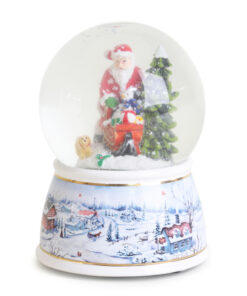 Christmas Concepts® 14cm Musical Christmas Resin Decoration With Santa & Dog Water Globe + Colour Changing LED Lights