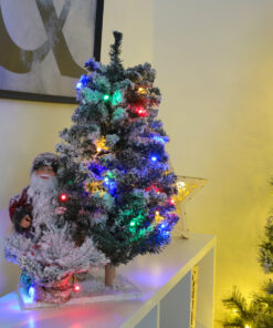 Alternative view of Christmas Concepts® 50cm Battery Operated Flocked Santa & Tree Large Christmas Decoration With Multi Colour LED Lights - Grotto Decoration