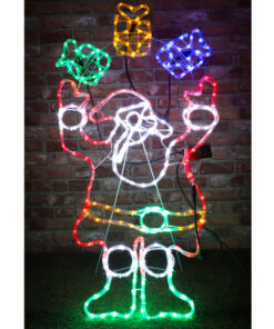 Christmas Concepts® 114cm Santa Juggling Parcels Rope Light Christmas Decoration With Multi LED Lights