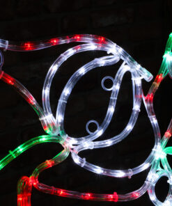 Alternative view of Christmas Concepts® Rope Light Santa On Bicycle With Flashing Wheel - 85cm x 103cm - Multi Coloured LED Lights