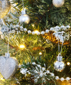 Alternative view of Christmas Concepts® Pack of 25-25mm Mini Christmas Tree Baubles - Shiny, Matte & Glitter Decorated Baubles (Silver)