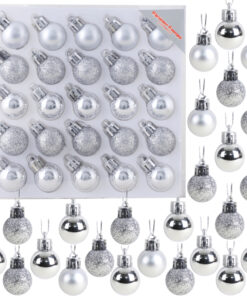 Christmas Concepts® Pack of 25-25mm Mini Christmas Tree Baubles - Shiny, Matte & Glitter Decorated Baubles (Silver)