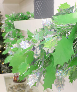 Alternative view of Christmas Concepts® 3m / 9.8ft Chunky/Fine Christmas Tinsel - Christmas Decoration - High Quality Tinsel (Green & Silver Holly Berry)