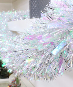 Alternative view of Christmas Concepts® 3m / 9.8ft Chunky/Fine Christmas Tinsel - Christmas Decoration - High Quality Tinsel (Silver & Iridescent)