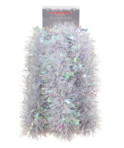Christmas Concepts® 3m / 9.8ft Chunky/Fine Christmas Tinsel - Christmas Decoration - High Quality Tinsel (Silver & Iridescent)
