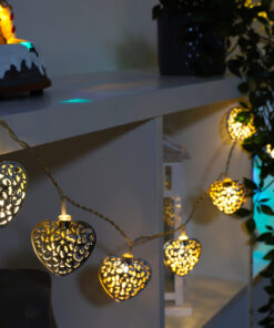 Alternative view of Christmas Concepts® 10 Warm White LED Metal Silver Heart Shaped Lights - Christmas Lights - Everyday Lights …