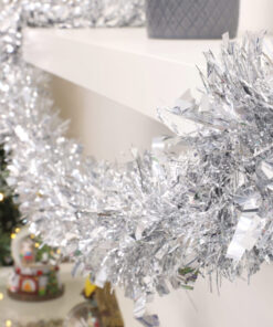 Alternative view of Christmas Concepts® 4m Chunky/Fine Christmas Tinsel - Christmas Decoration - High Quality Tinsel (Silver)