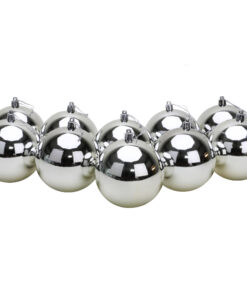 10 Extra Large 100mm Silver Colour Baubles-Christmas or Decoration