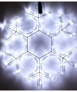 Christmas Concepts® 39cm (15") Rope Light Snowflake with White LED Twinkling Bulbs - Christmas Lighting - 3m Cable
