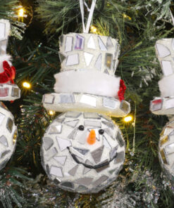 Alternative view of Christmas Concepts® Pack of 3-8.5cm Snowman Mirror Effect Hanging Christmas Tree Baubles - Christmas Decorations