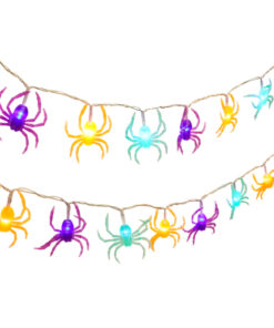 Christmas Concepts® 20 Halloween Spider Lights With Blue LED Lights - 1.4m Length - Halloween Lights - Battery Operated