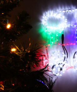 Alternative view of Christmas Concepts® Rope Light Train With Flashing Wheel + Smoke - 57cm x 63cm - Multi Coloured LED Lights