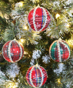 Alternative view of Christmas Concepts® Pack Of 12-8cm Traditional Tartan Christmas Baubles Christmas Decorations