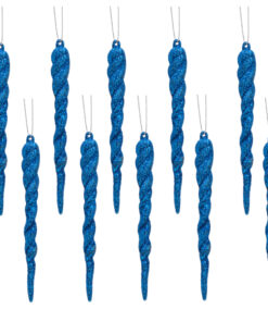 Christmas Concepts® 12cm Glitter Icicle Decorations Christmas Tree Trims (Royal Blue, Pack of 10)