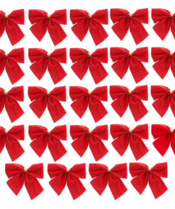 Christmas Concepts® Pack Of 24-5cm Red Velvet Bows - Traditional Christmas Decorations
