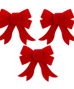Christmas Concepts® Pack Of 3-10cm Attachable Christmas Bows Christmas Accessories & Decorations (Red, Velvet)