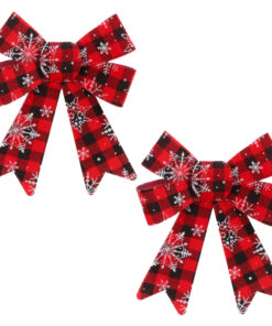 Christmas Concepts® Pack Of 2-17cm Red Tartan Bows - Accessories & Decorations