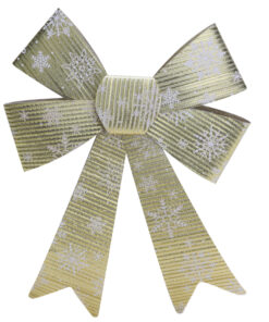 Christmas Concepts® 37cm Shiny Gold Bow With Snowflakes - All Occasion Accessories