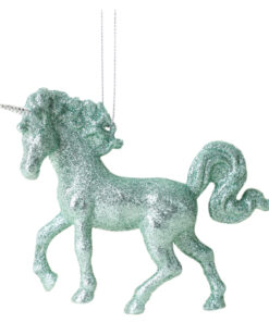 Christmas Concepts® 16cm Glitter Covered Unicorn Decoration Christmas Decorations (Mint Green, Pack of 1)