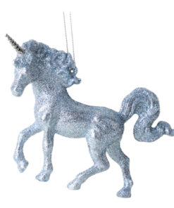 Christmas Concepts® 16cm Glitter Covered Unicorn Decoration Christmas Decorations (Ice Blue, Pack of 1)