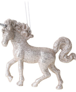 Christmas Concepts® 16cm Glitter Covered Unicorn Decoration Christmas Decorations (Champagne, Pack of 1)