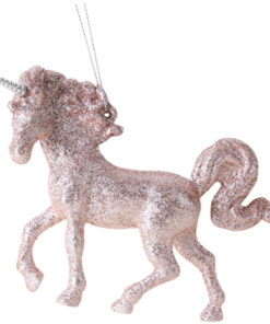 Christmas Concepts® 16cm Glitter Covered Unicorn Decoration Christmas Decorations (Rose Gold, Pack of 1)
