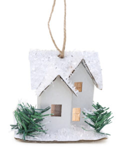Christmas Concepts® 10cm (4") LED Light Up Hanging Cardboard House Christmas Tree Decoration - Christmas Decorations